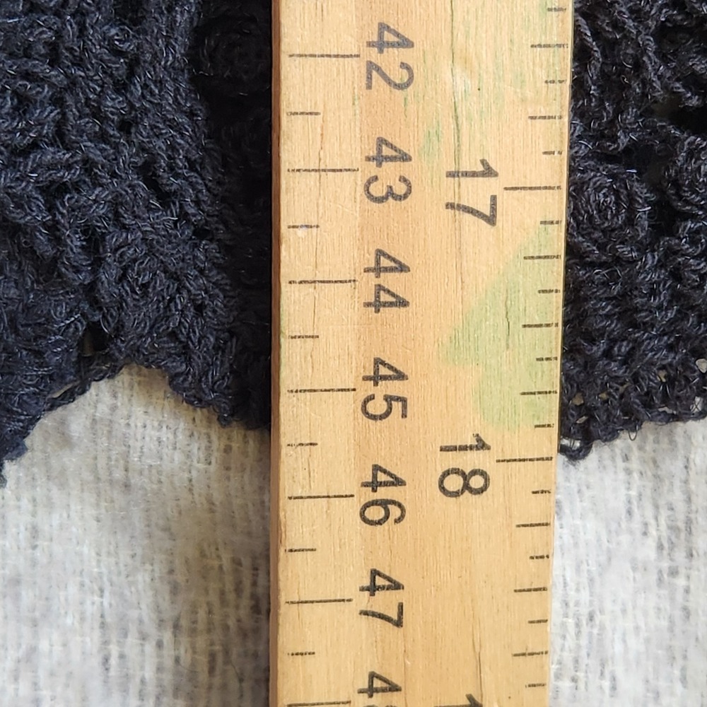 NWT Vicki Idem Ditto Cropped Crochet Top Size M Black Long Sleeve Sheer‎ - Picture 7 of 7
